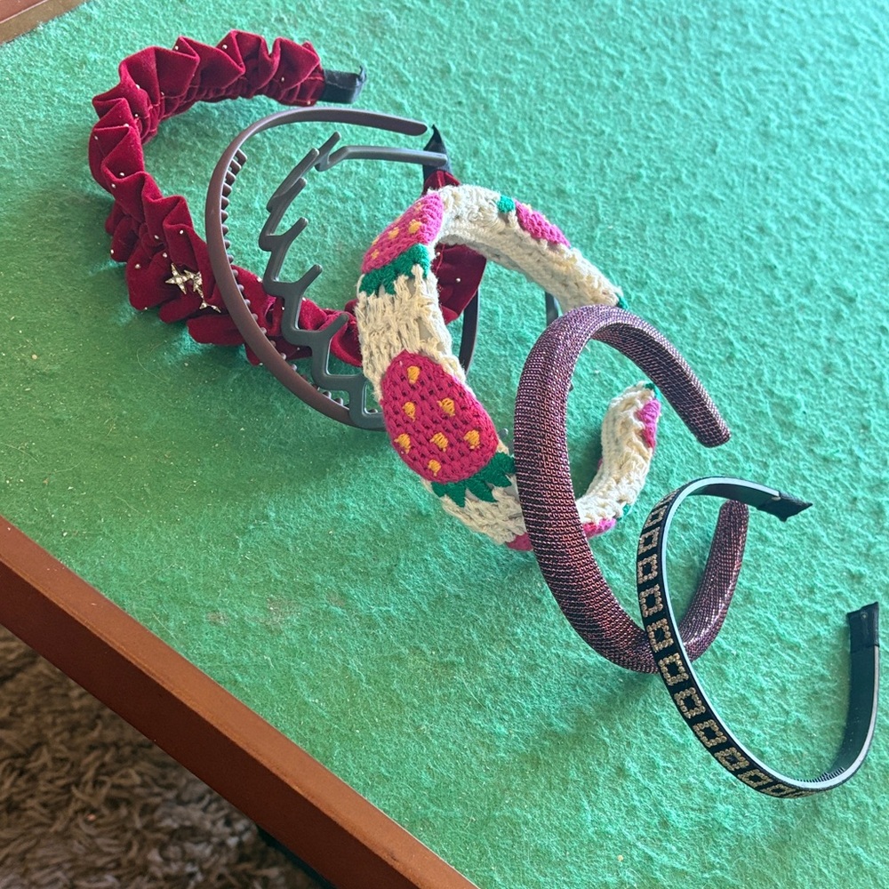 Stylish Women's Headband Set (6)- Red, Gray, Multicolor, Purple, Black
